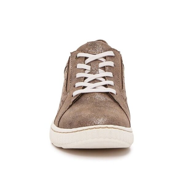 Clarks Collection Lace-Up Sneakers Perforated Metallic Brown Bronze Leather 8 - Picture 2 of 16